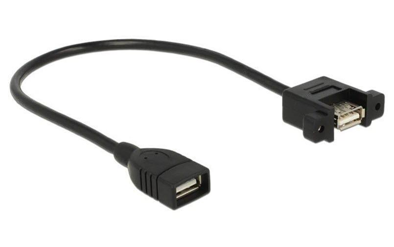 0.25m 2xUSB2.0-A USB Kabel 0,25 m USB 2.0 USB A Schwarz
