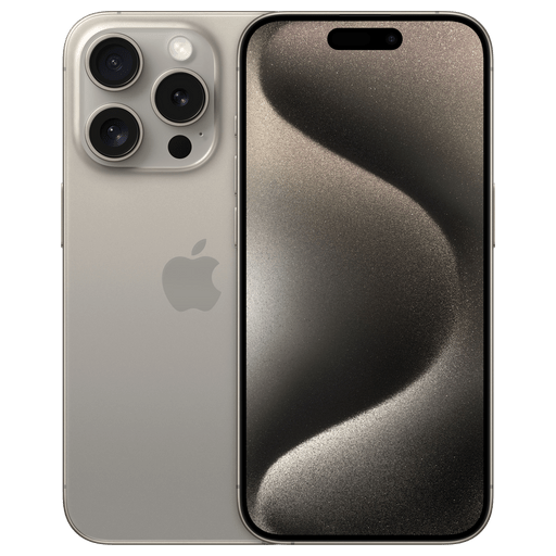 Apple iPhone 15 Pro - 5G Smartphone - Dual-SIM / Interner Speicher 128 GB - OLED-Display - 6.1" - 2556 x 1179 Pixel (120 Hz) - Triple-Kamera 48 MP, 12 MP, 12 MP - front camera 12 MP - Natural Titanium