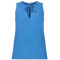 EDC Ärmellose Bluse mit elastischem Kragen (BRIGHT BLUE)