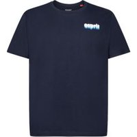 EDC Bedrucktes Jersey-T-Shirt, 100 % Baumwolle (NAVY)