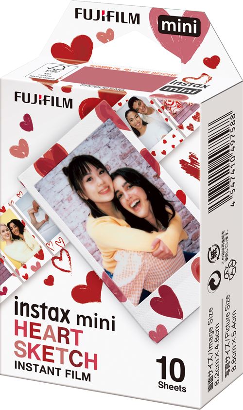10 Fujifilm Mini Heart Sketch Sofortbildfilme