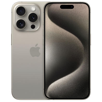Apple iPhone 15 Pro - 5G Smartphone - Dual-SIM / Interner Speicher 128 GB - OLED-Display - 6.1" - 2556 x 1179 Pixel (120 Hz) - Triple-Kamera 48 MP, 12 MP, 12 MP - front camera 12 MP - Natural Titanium