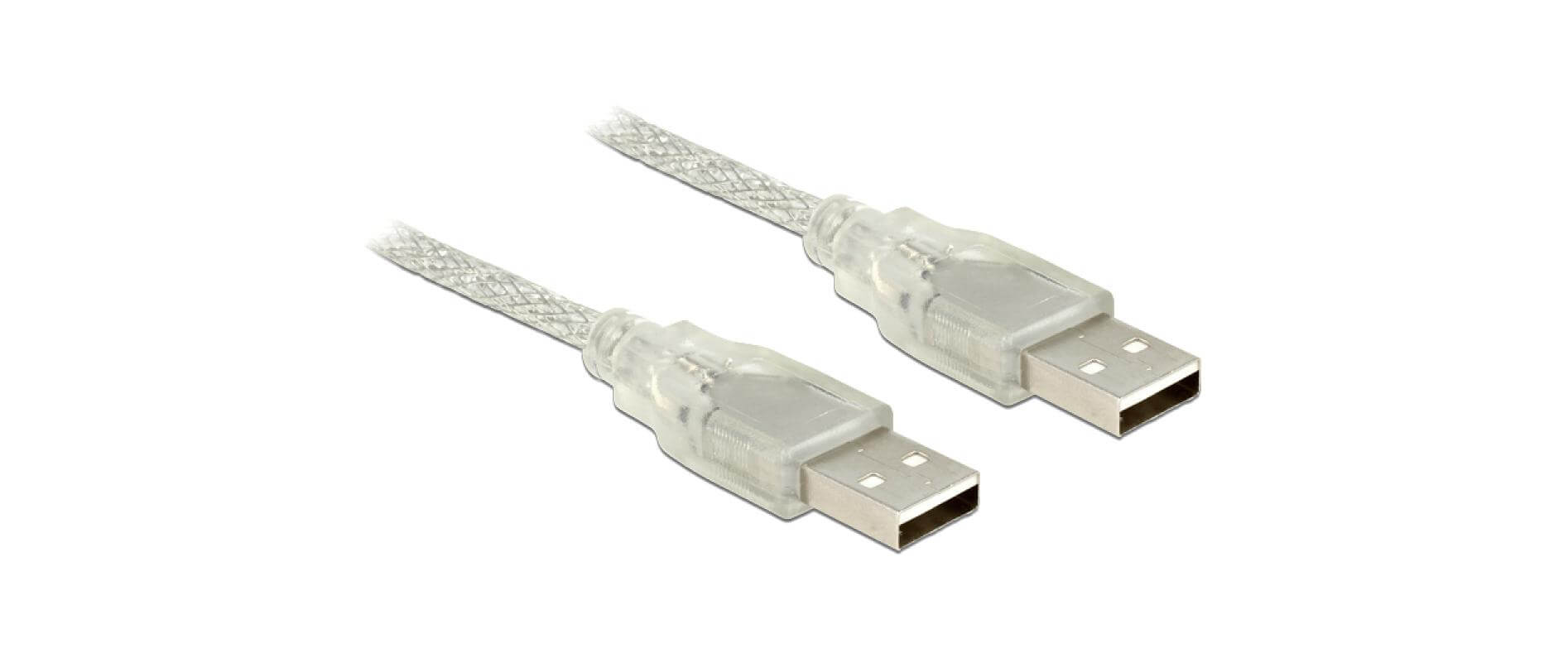 0.5m, 2xUSB2.0-A USB Kabel 0,5 m USB 2.0 USB A Transparent