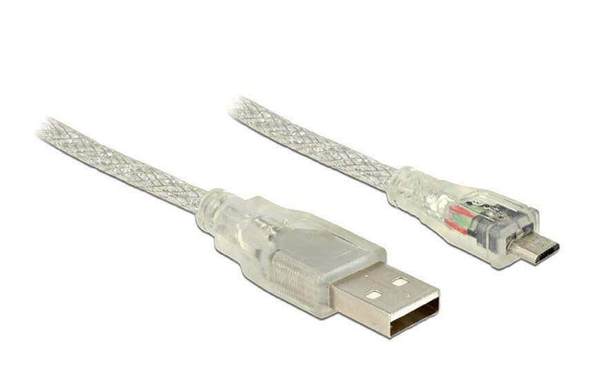 0.5m, USB2.0-A/USB2.0 Micro-B USB Kabel 0,5 m USB A Micro-USB B Transparent