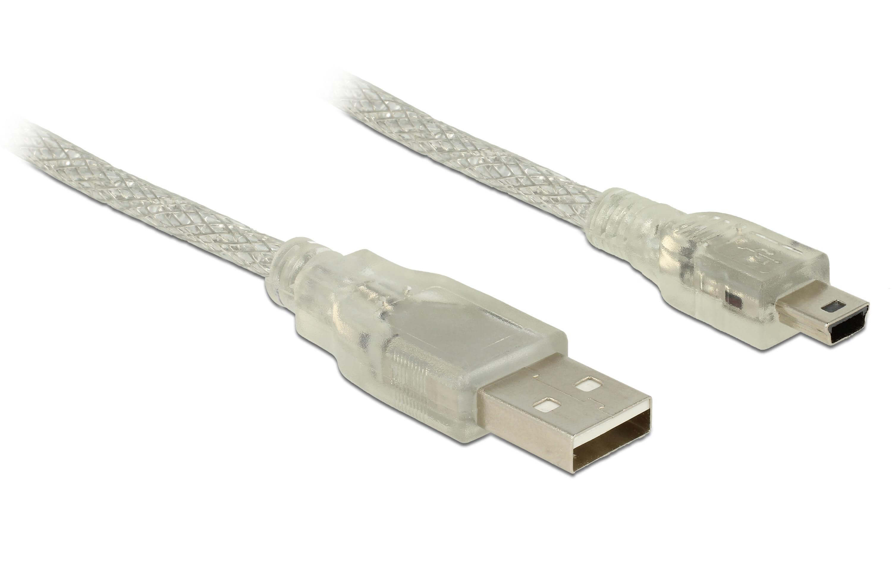 0.5m, USB2.0-A/USB2.0 Mini-B USB Kabel 0,5 m USB A Mini-USB B Transparent