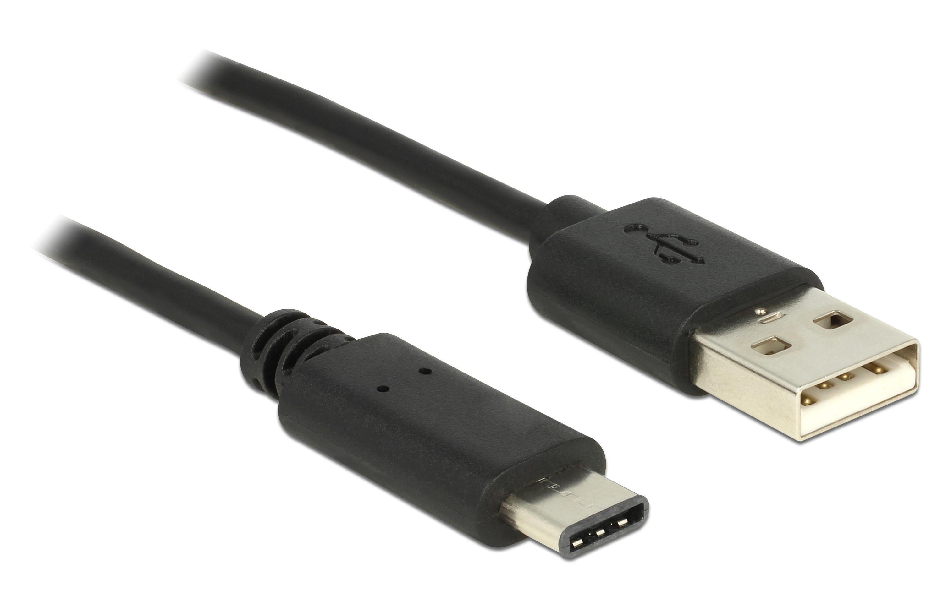 0.5m, USB2.0-A/USB2.0-C USB Kabel 0,5 m USB A USB C Schwarz