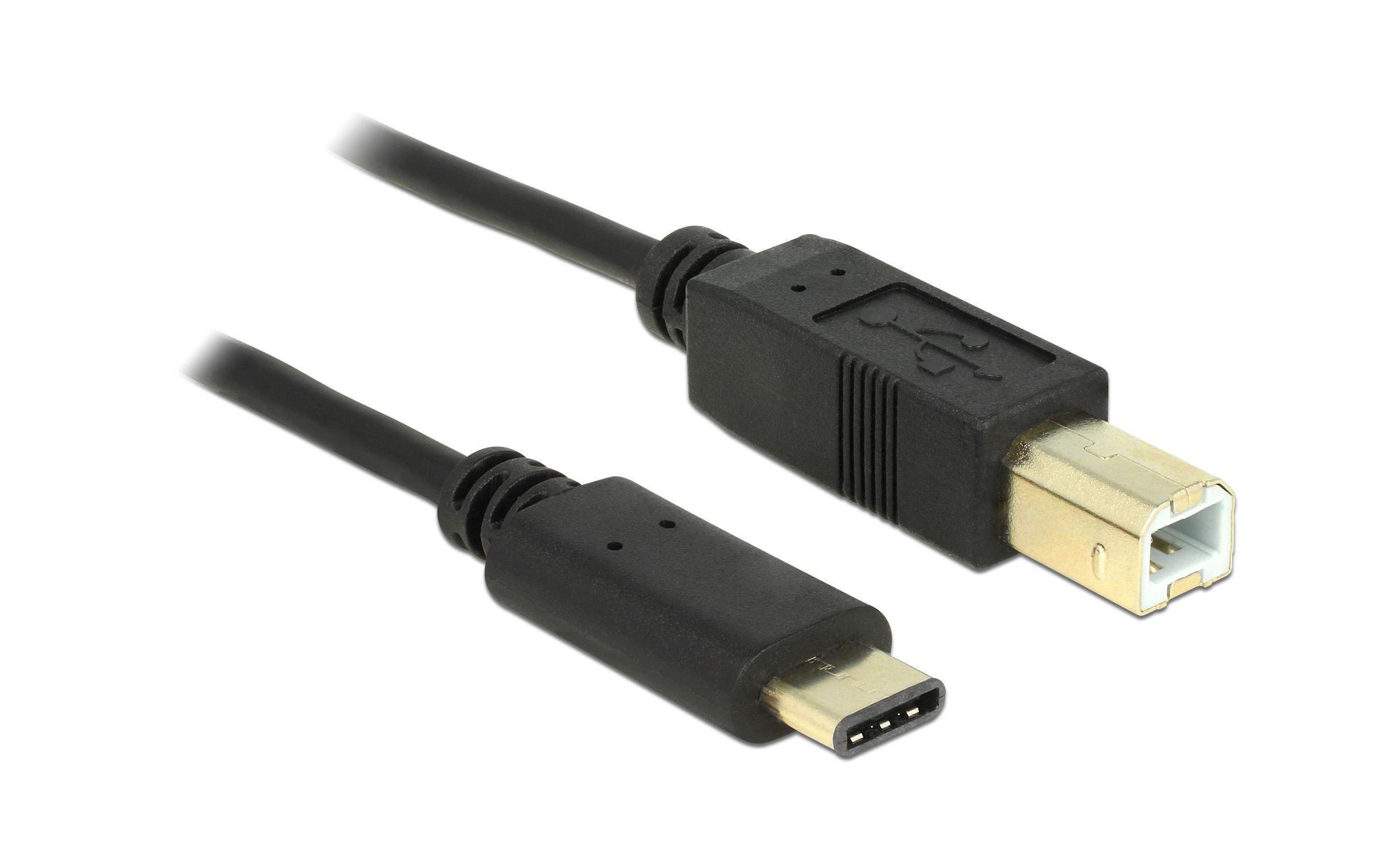0.5m, USB2.0-C/USB2.0-B USB Kabel 0,5 m USB B USB C Schwarz