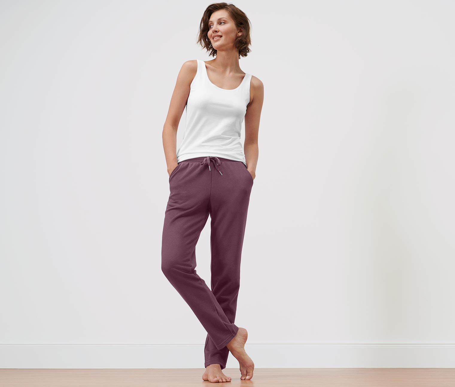 Loungewear-Hose, aubergine