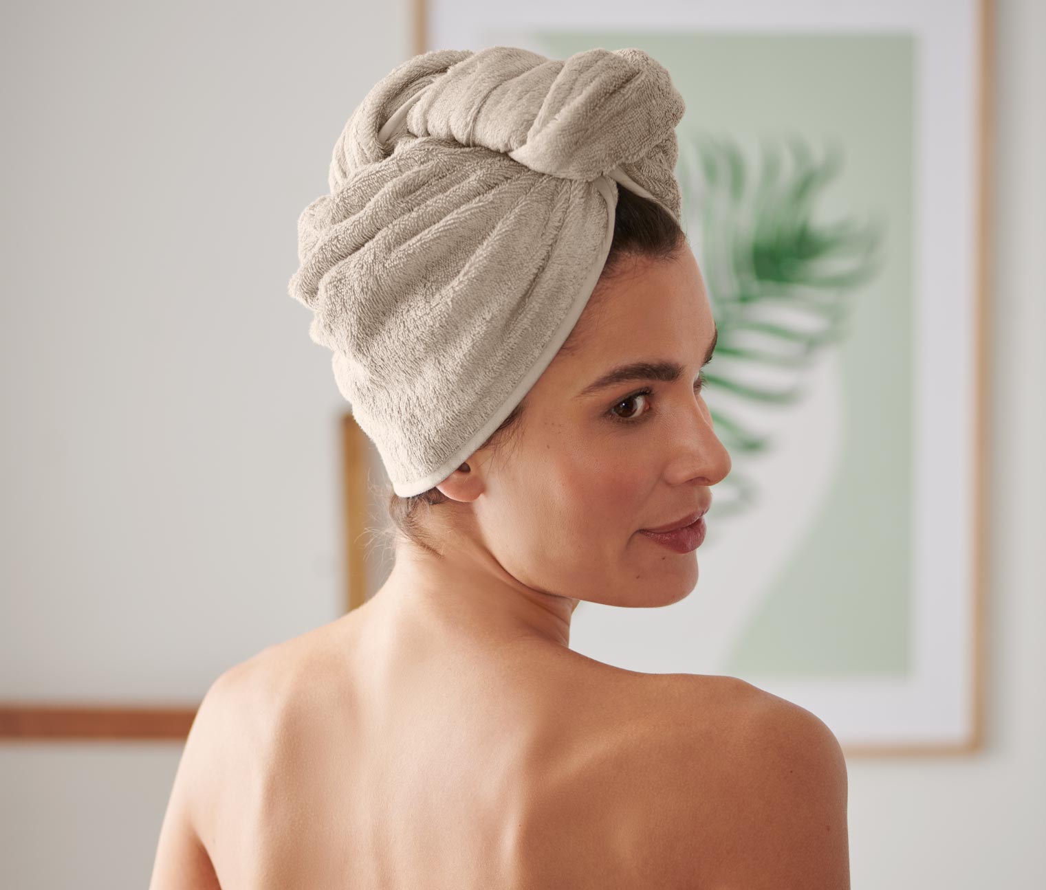 Extra saugfähiges Turban-Handtuch, beige