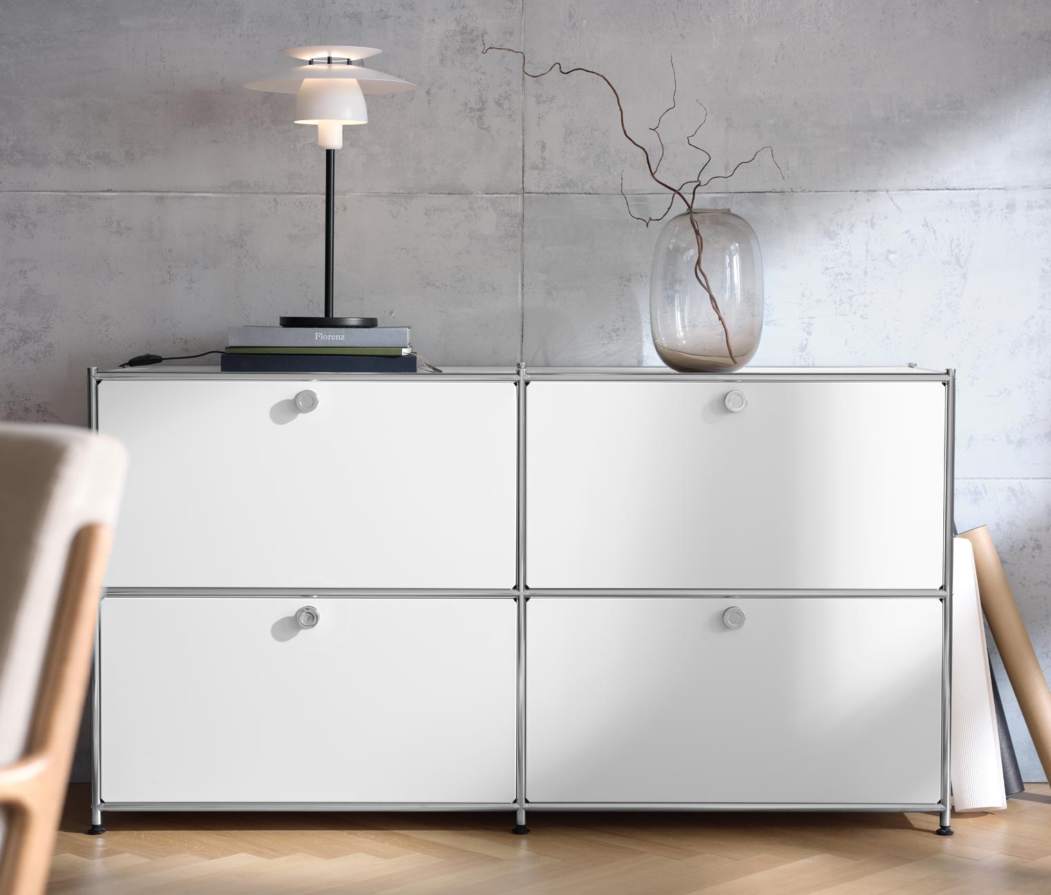 Sideboard »CN3« mit vier Klappen, weiss