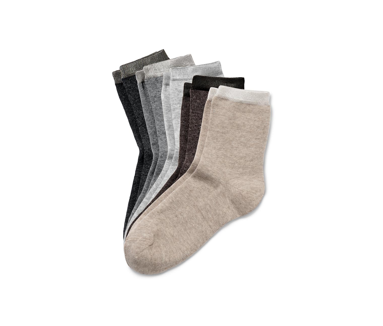 5 Paar Socken mit Glanzbündchen