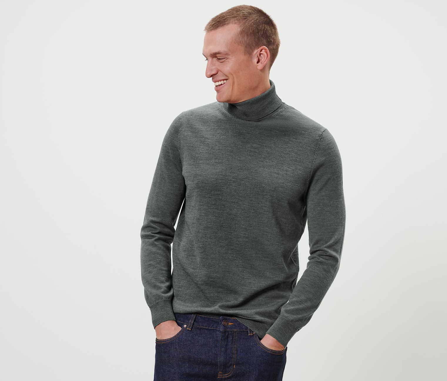 Merino-Pullover, grün