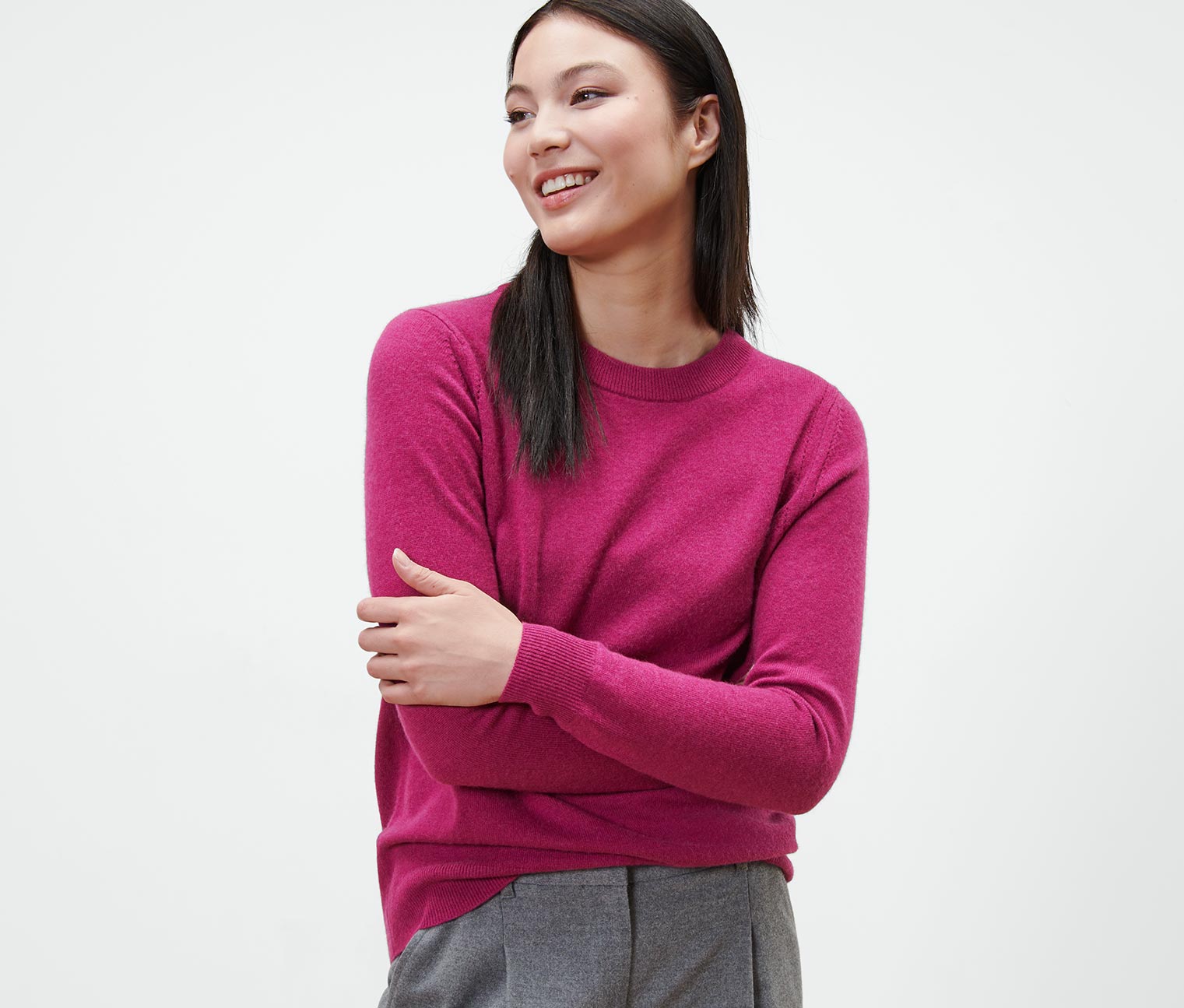 Feinstrickpullover mit Cashmere, berry