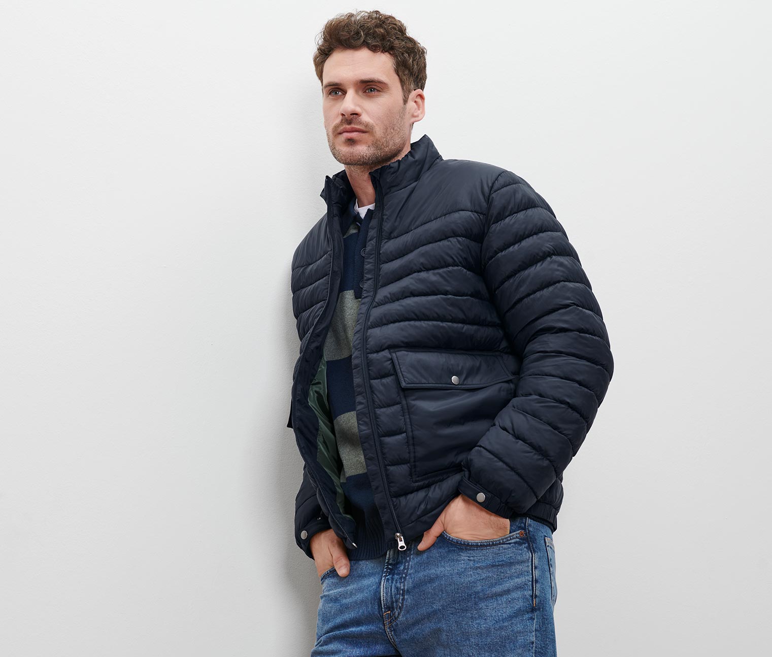 Steppjacke, navy