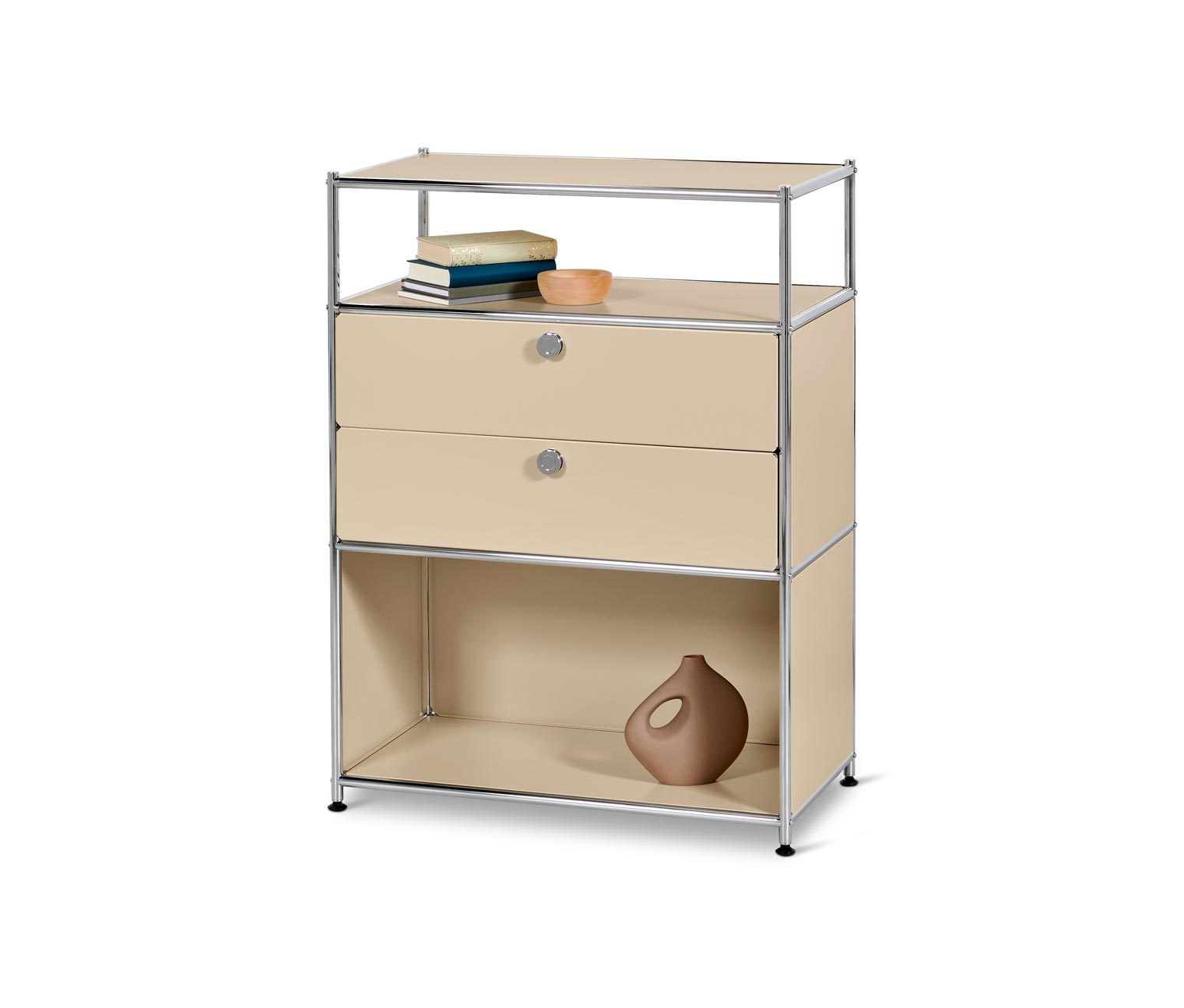 Kommode Metall »CN3« mit 2 Schubladen, beige