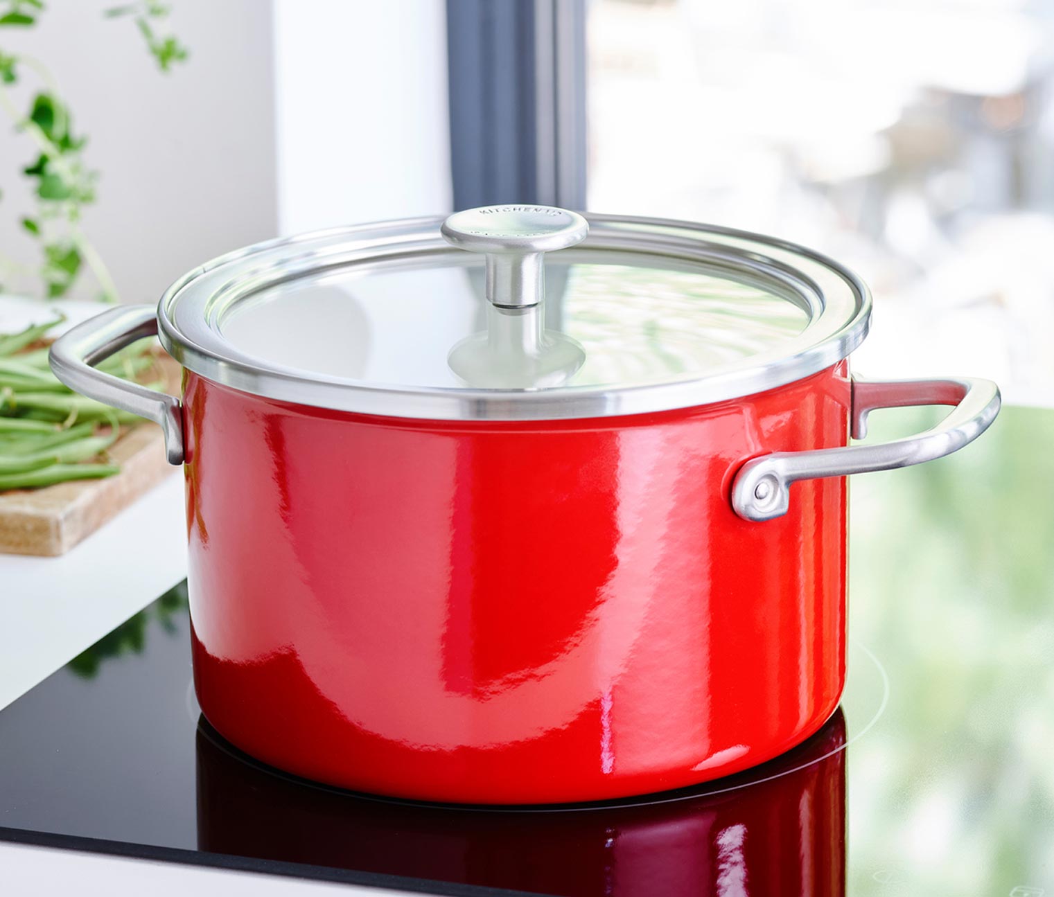 KitchenAid Steel Core Enamel Kochtopf, rot