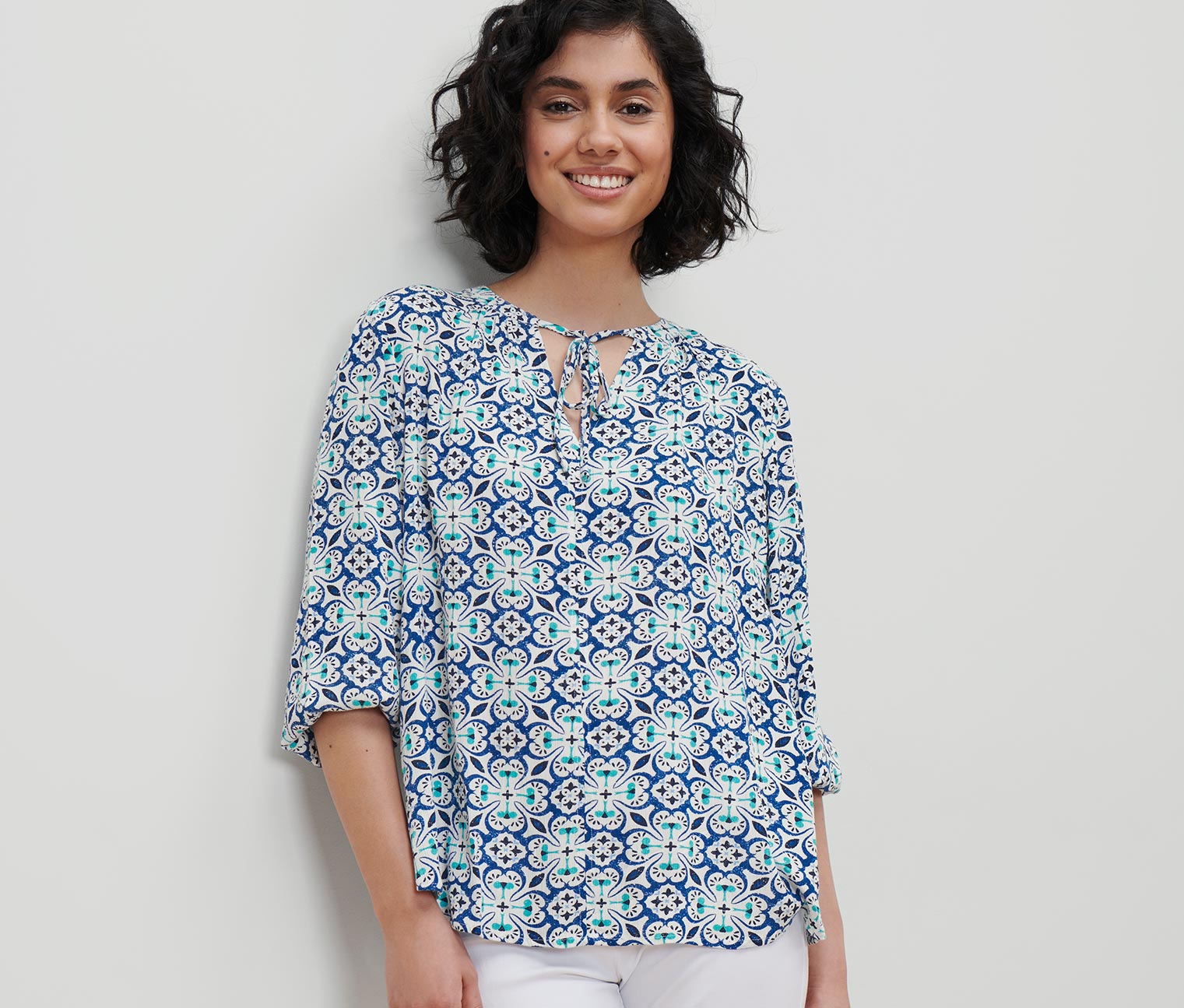 Tunika-Bluse mit Alloverprint