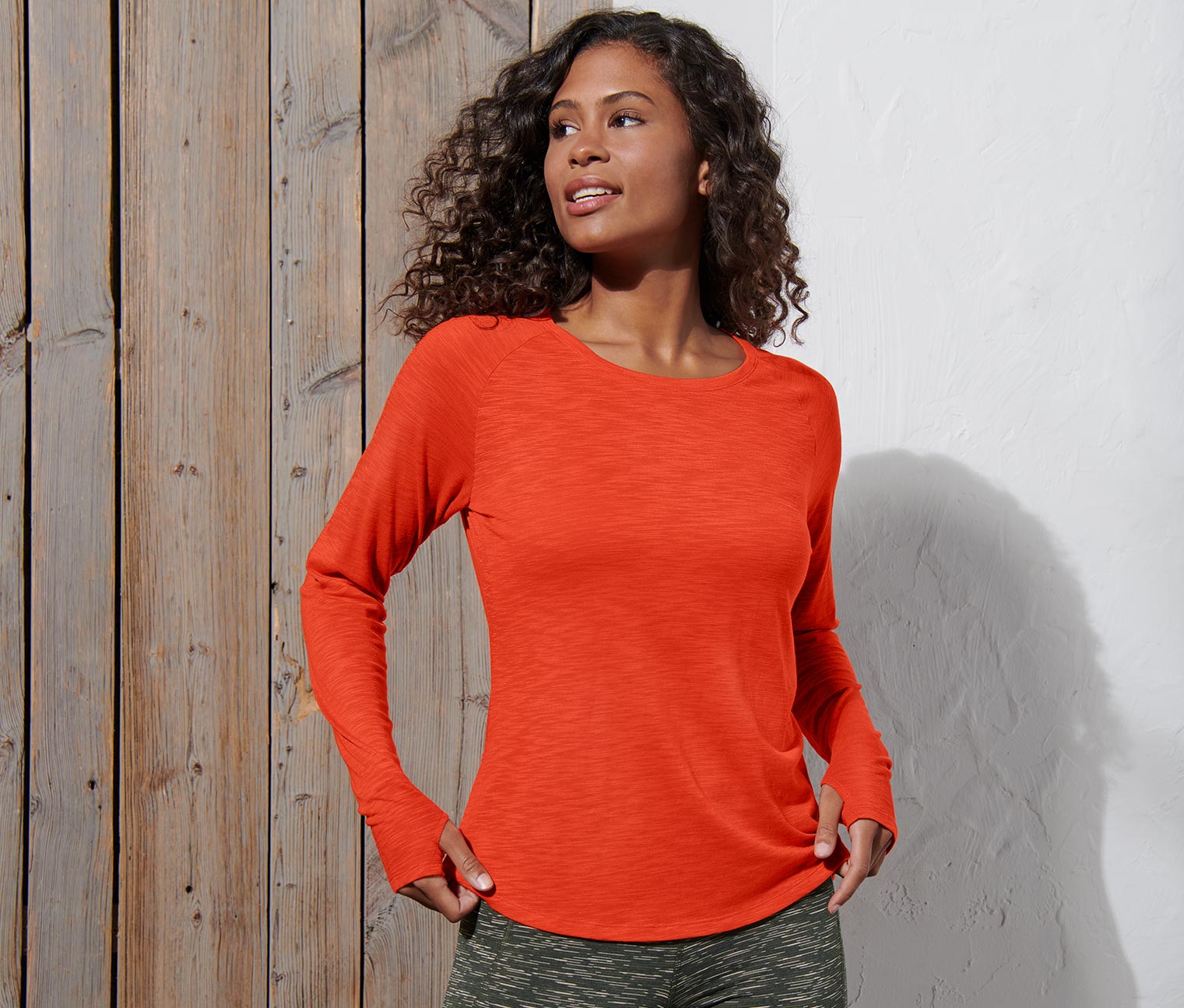 Langarm-Sportshirt, orange