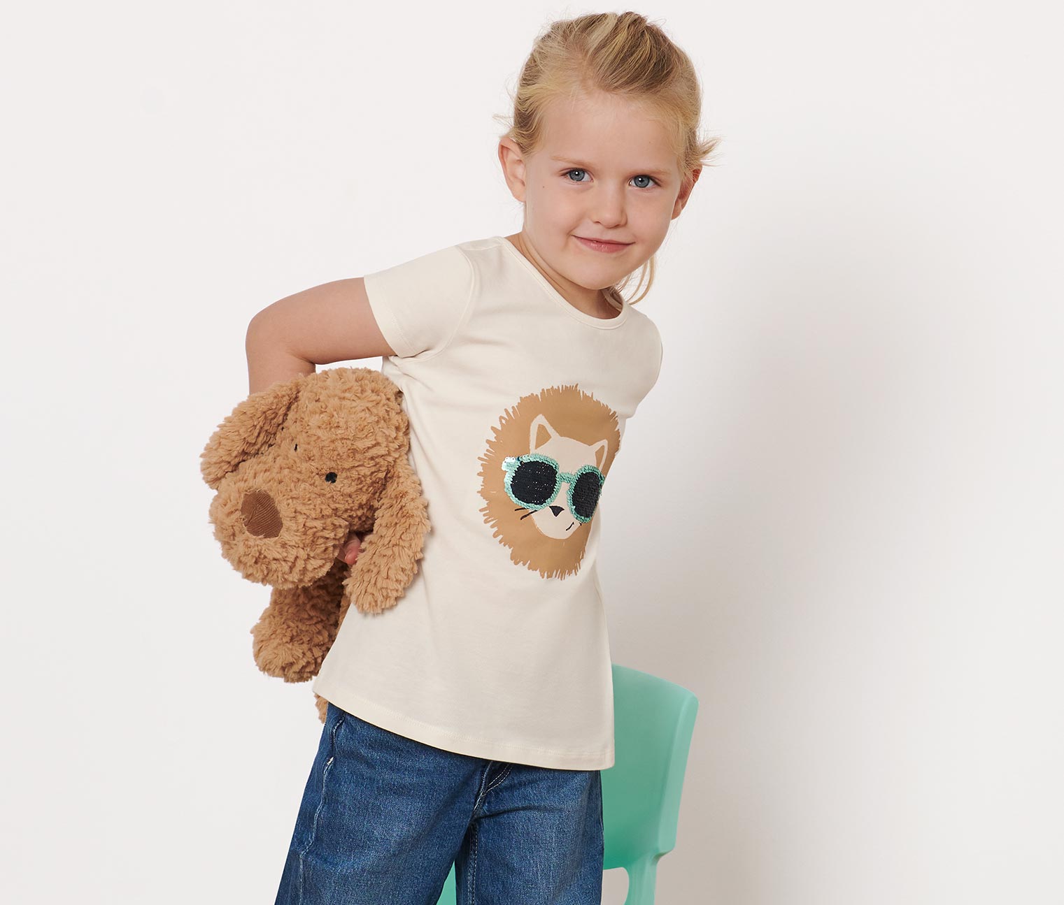 Kinder-T-Shirt mit Wendepailletten