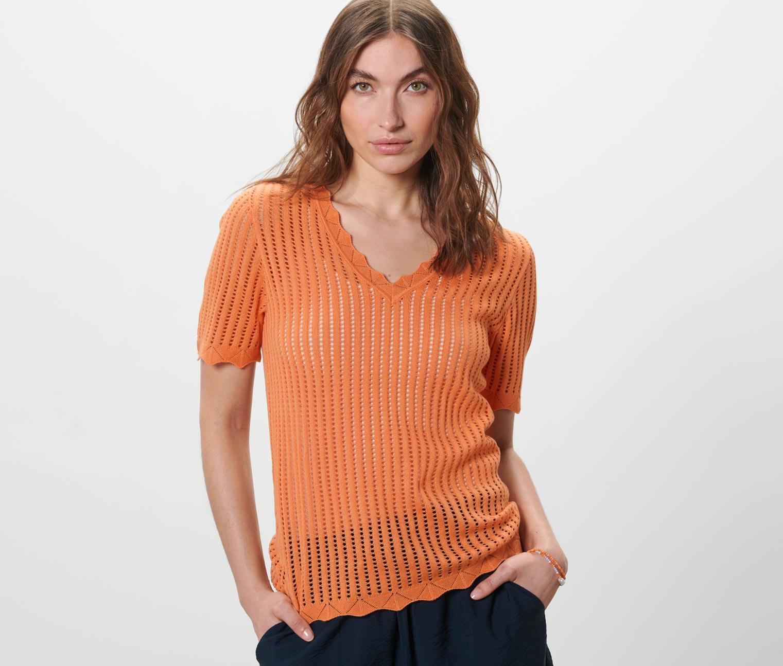 Strick-Shirt, orange