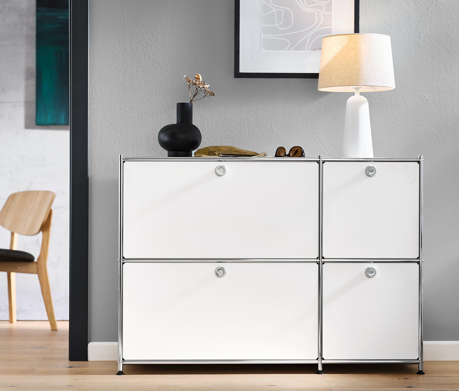 Sideboard »CN3« mit 4 Klappen, weiss