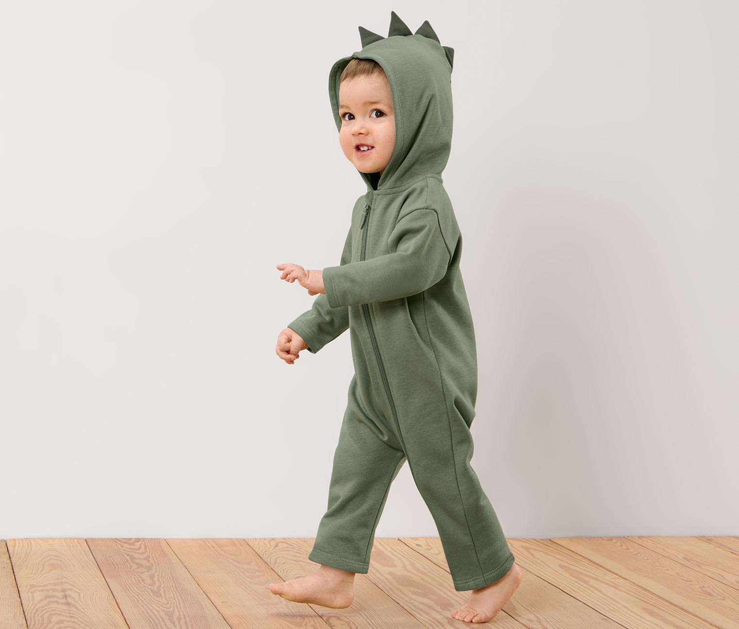 Kinder-Sweat-Overall mit Dino-Applikation