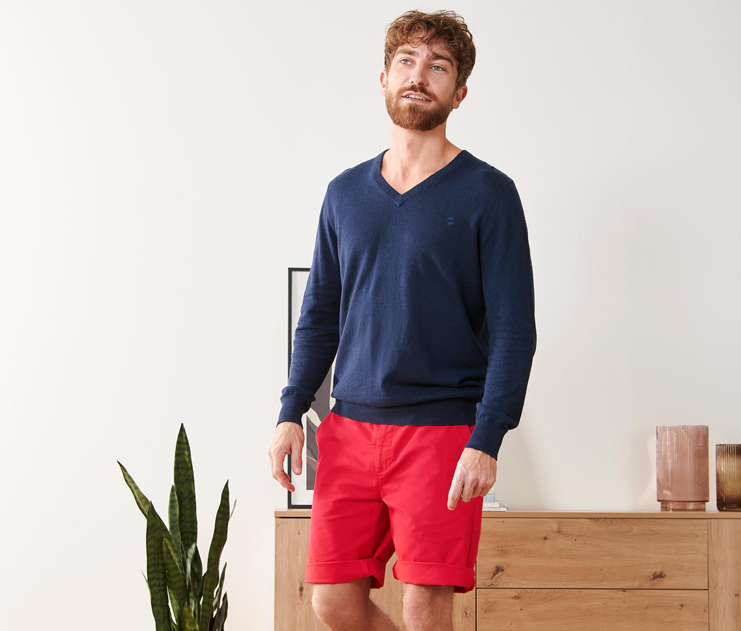 Chino-Shorts, rot