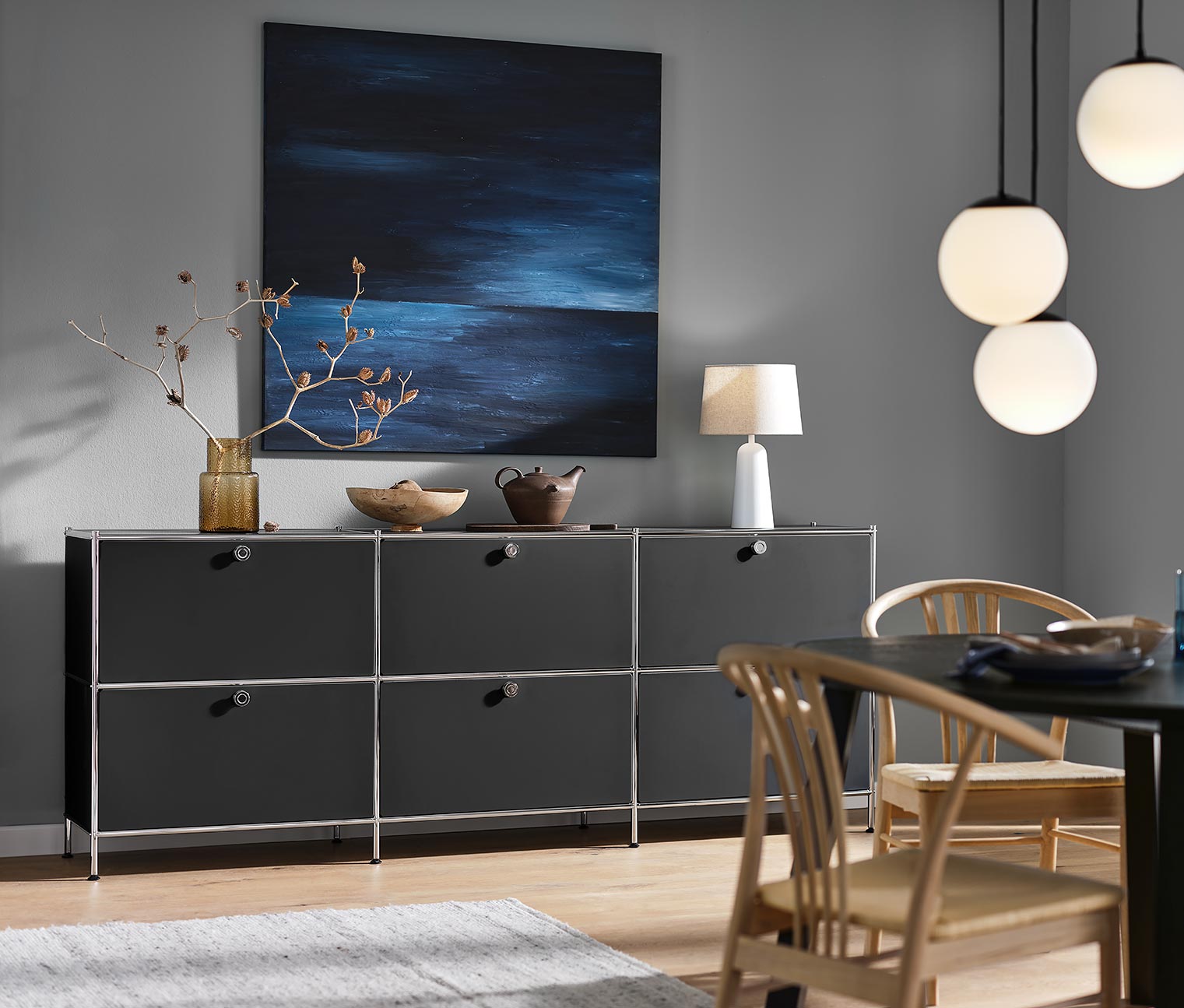 Sideboard »CN3« mit 6 Klappen, schwarz