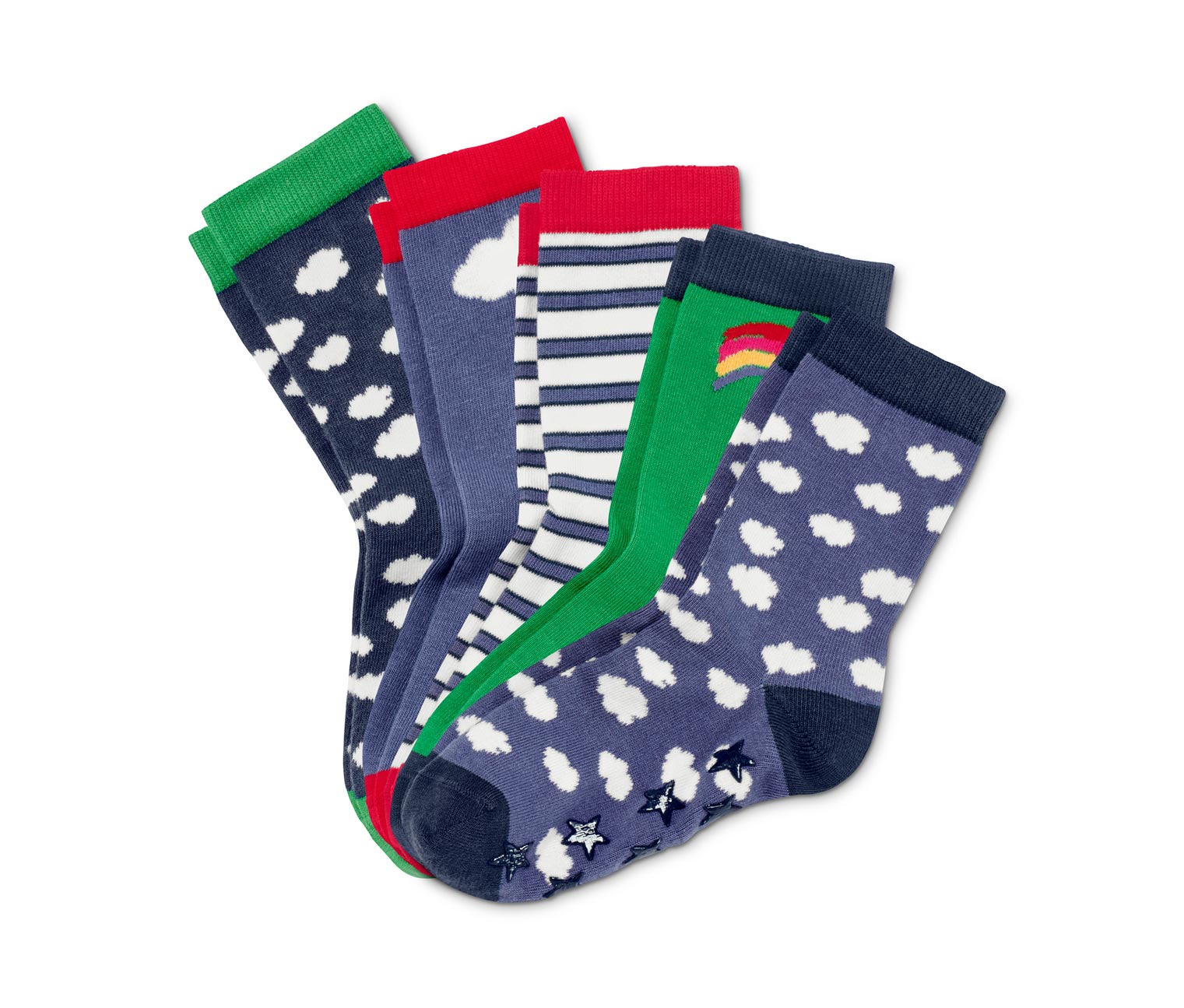 5 Paar ABS-Socken aus Bio-Baumwolle, blau