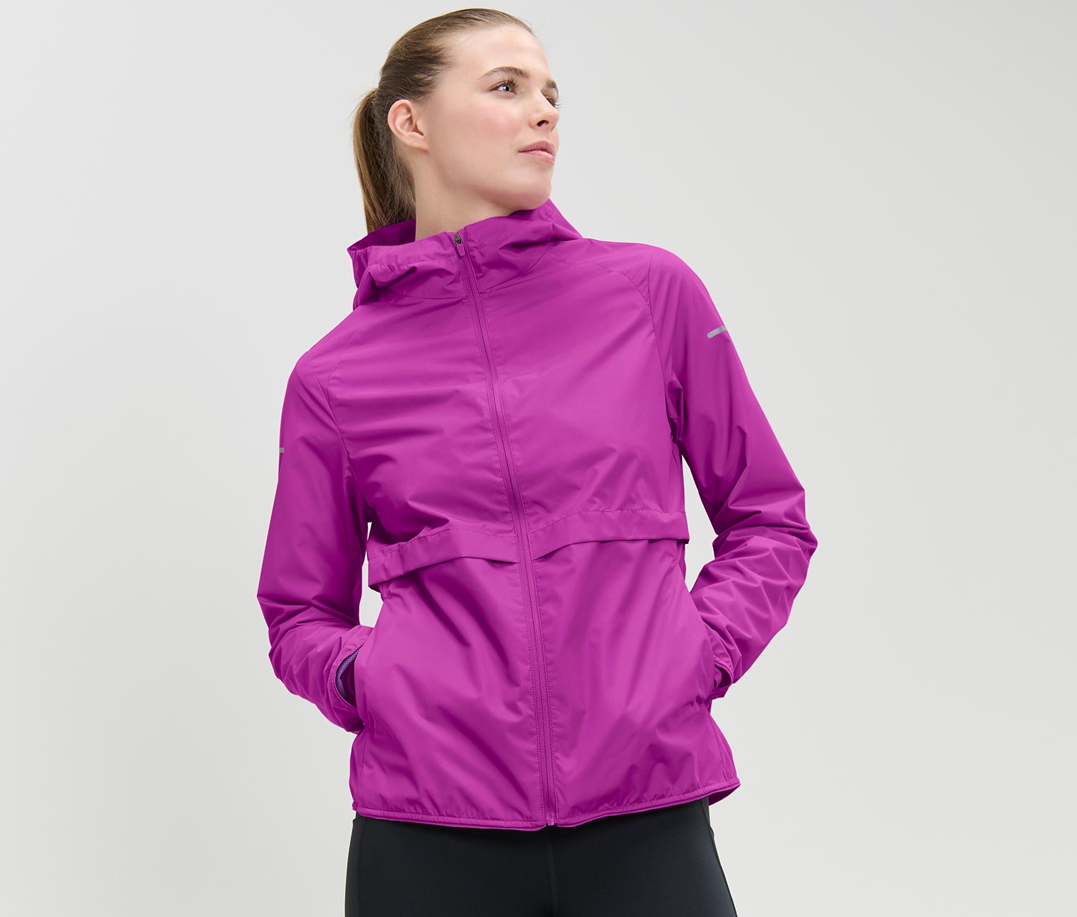 Windprotection-Laufjacke, neonbeere