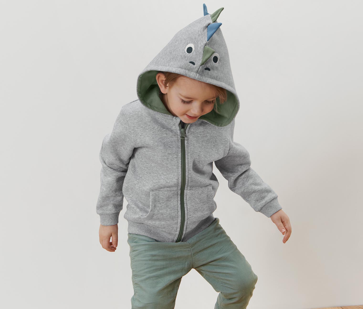 Kinder-Sweatjacke mit Dino-Applikation