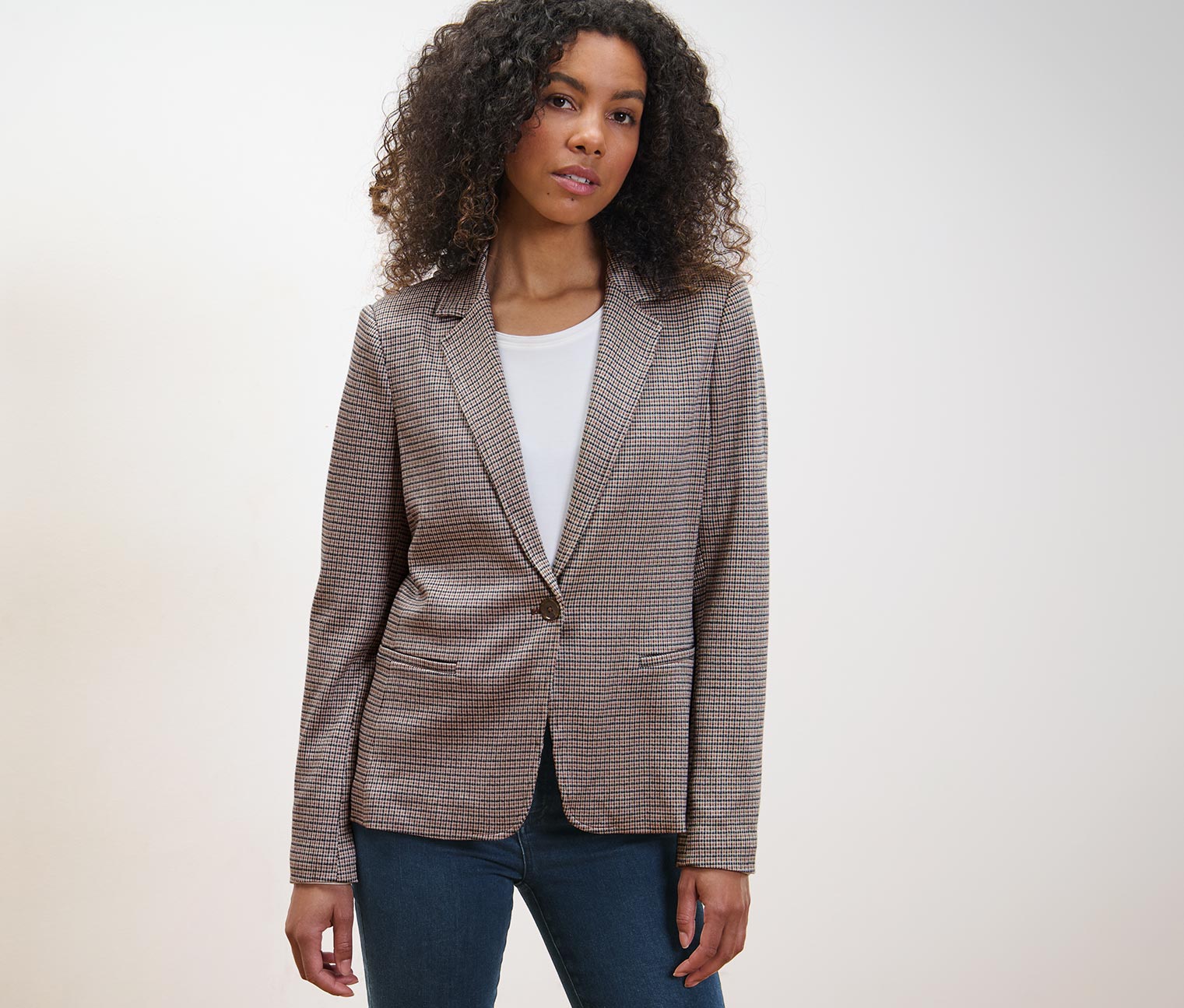 Karierter Sweatblazer