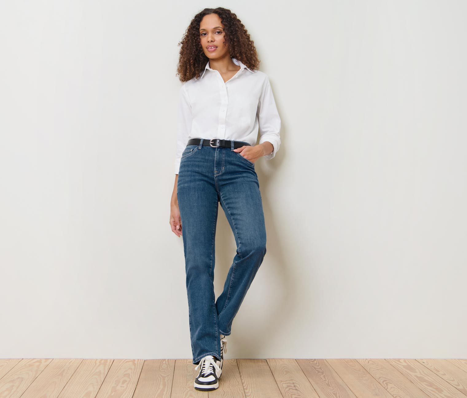 Straight Jeans – Fit »Kira«, mittelblau