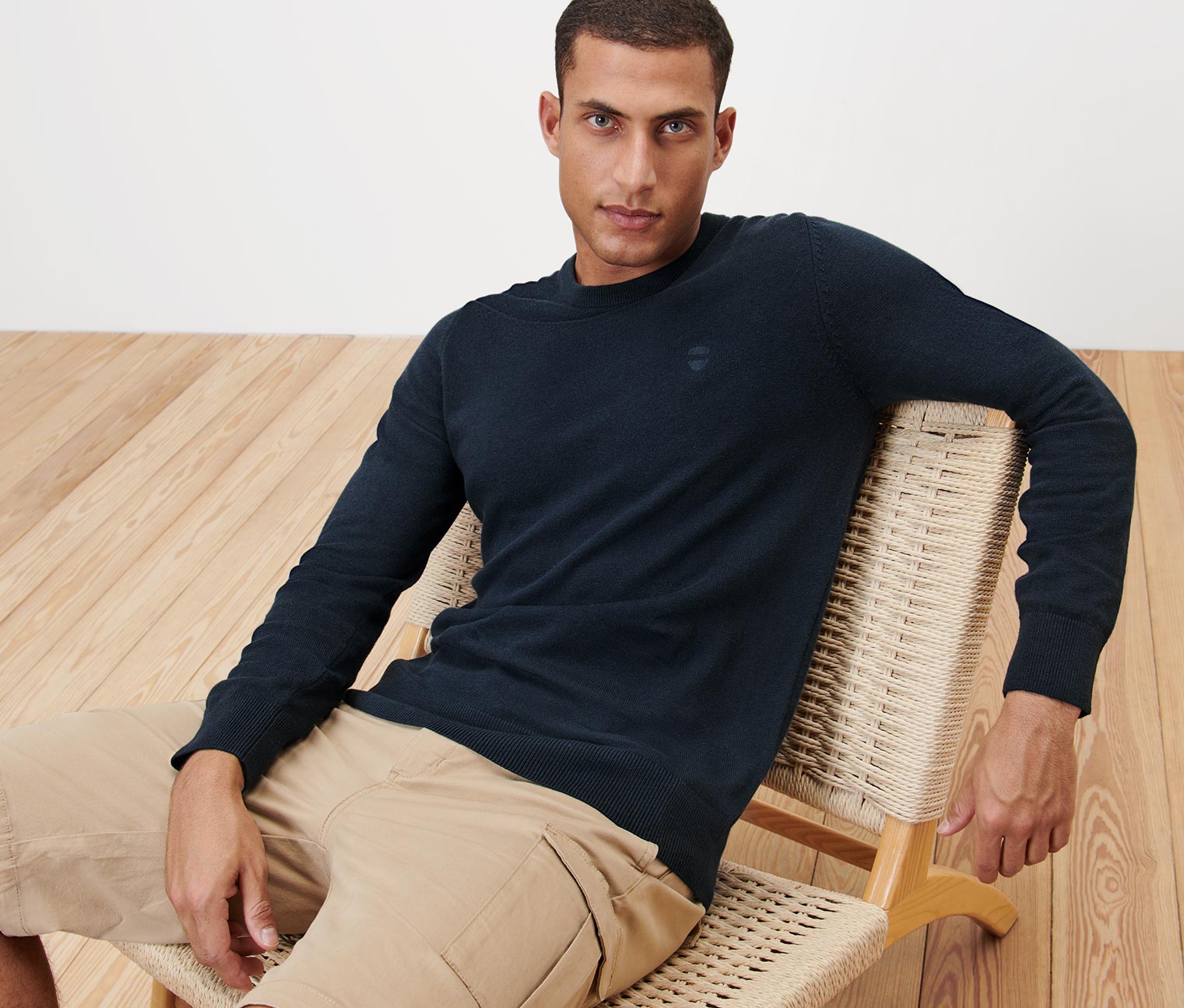 Pullover mit Rundhalsausschnitt, navy