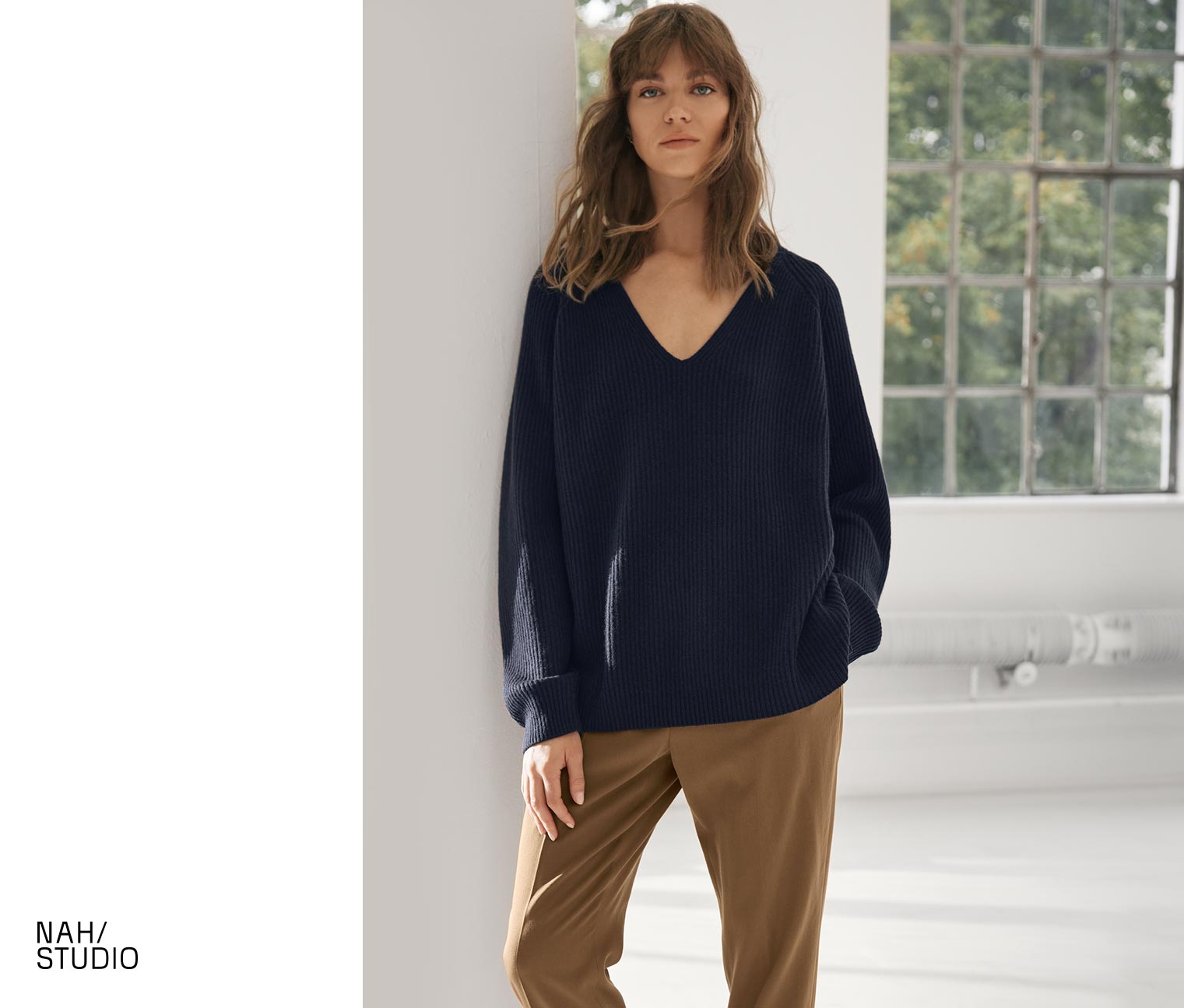 NAH/STUDIO Pullover | nachhaltiger Cashmere, navy