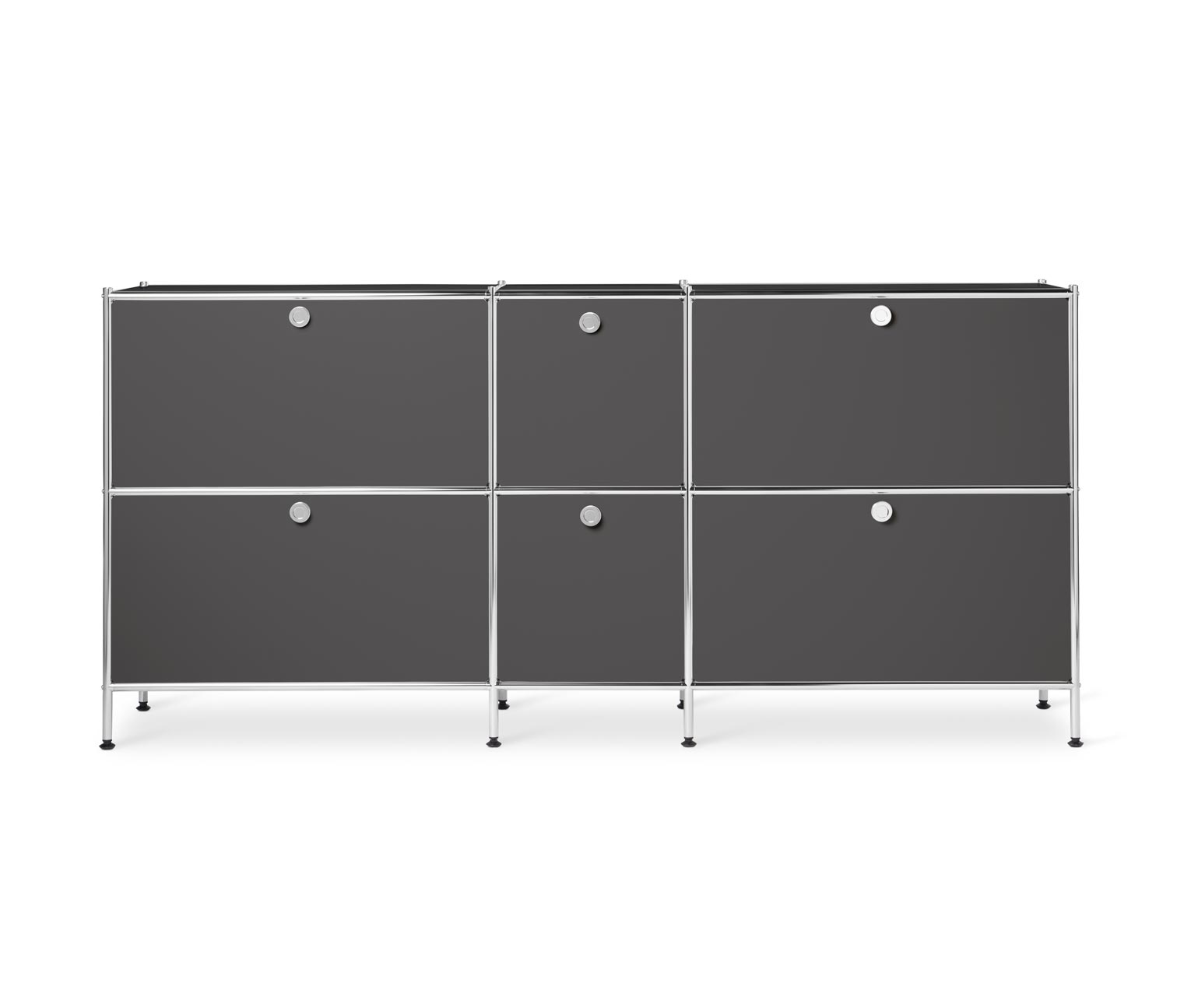 Sideboard Metall »CN3« gross mit 6 Klappenfächern, grau