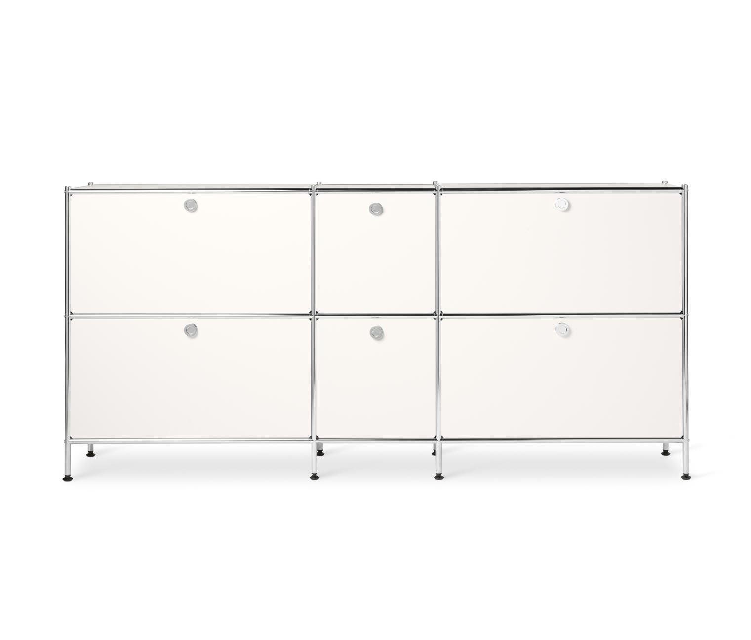 Sideboard Metall »CN3« gross mit 6 Klappenfächern, weiss