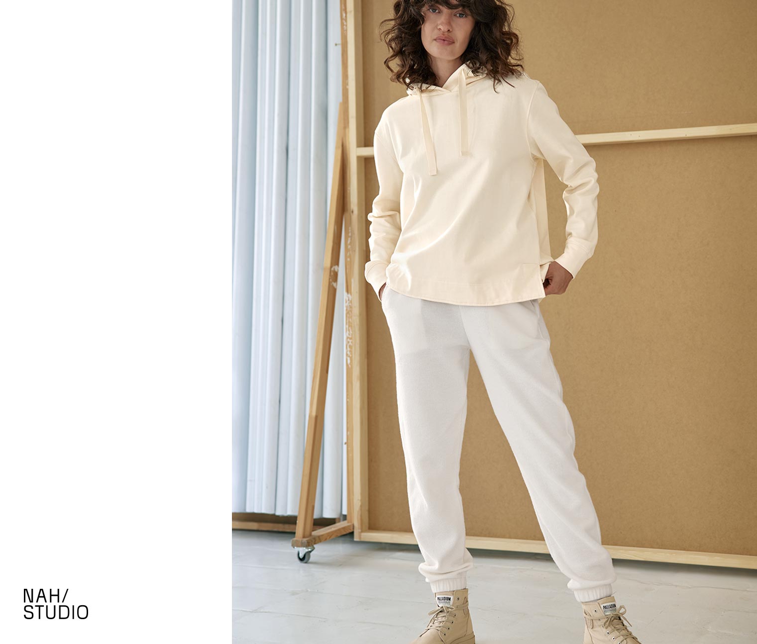 NAH/STUDIO Joggpants | Bio-Baumwolle, sand