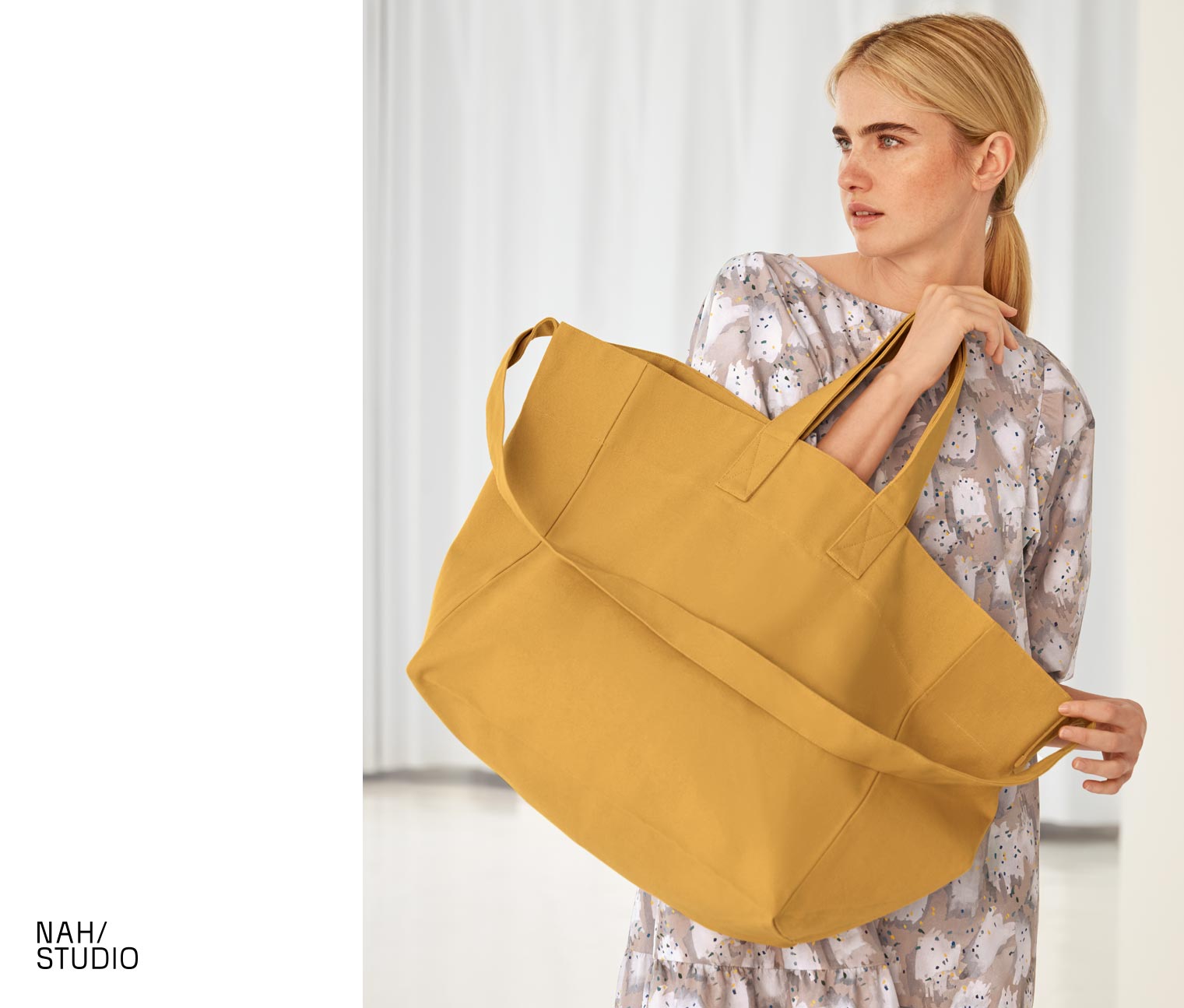 NAH/STUDIO Shopper | Bio-Baumwolle, Natural Yellow