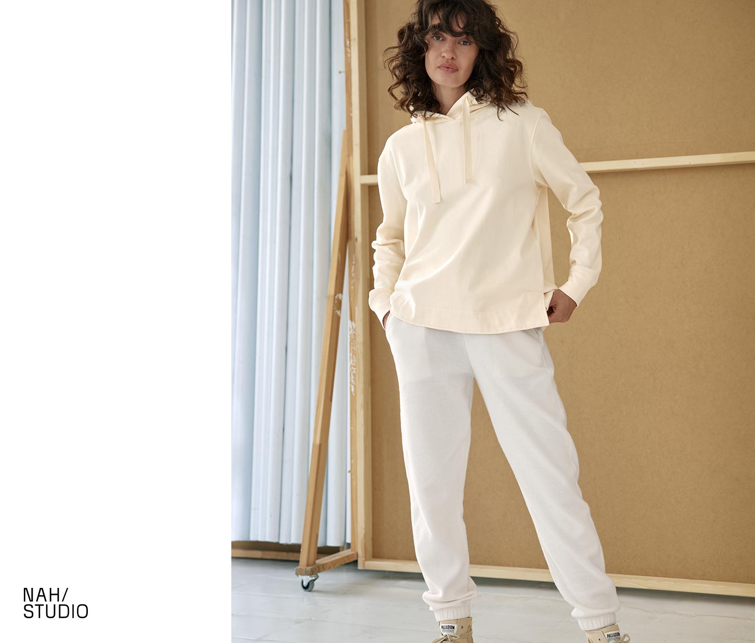 NAH/STUDIO Hoodie | Bio-Baumwolle, creme