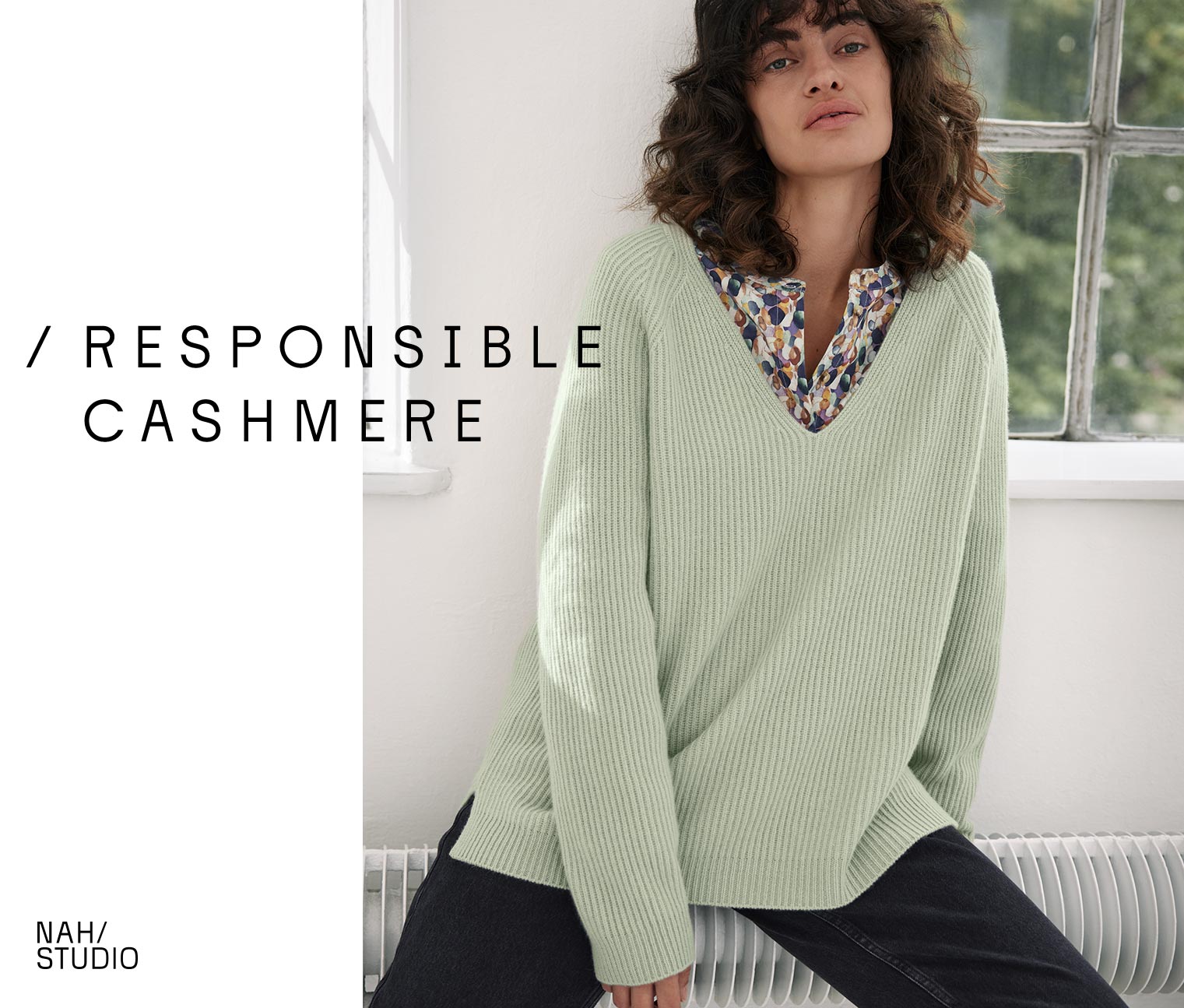 NAH/STUDIO Pullover | nachhaltiger Cashmere, salbei