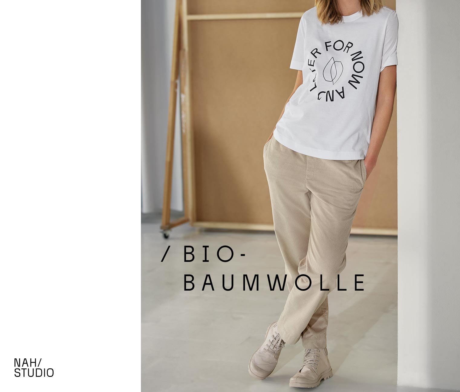 NAH/STUDIO Cordhose | Bio-Baumwolle, sand