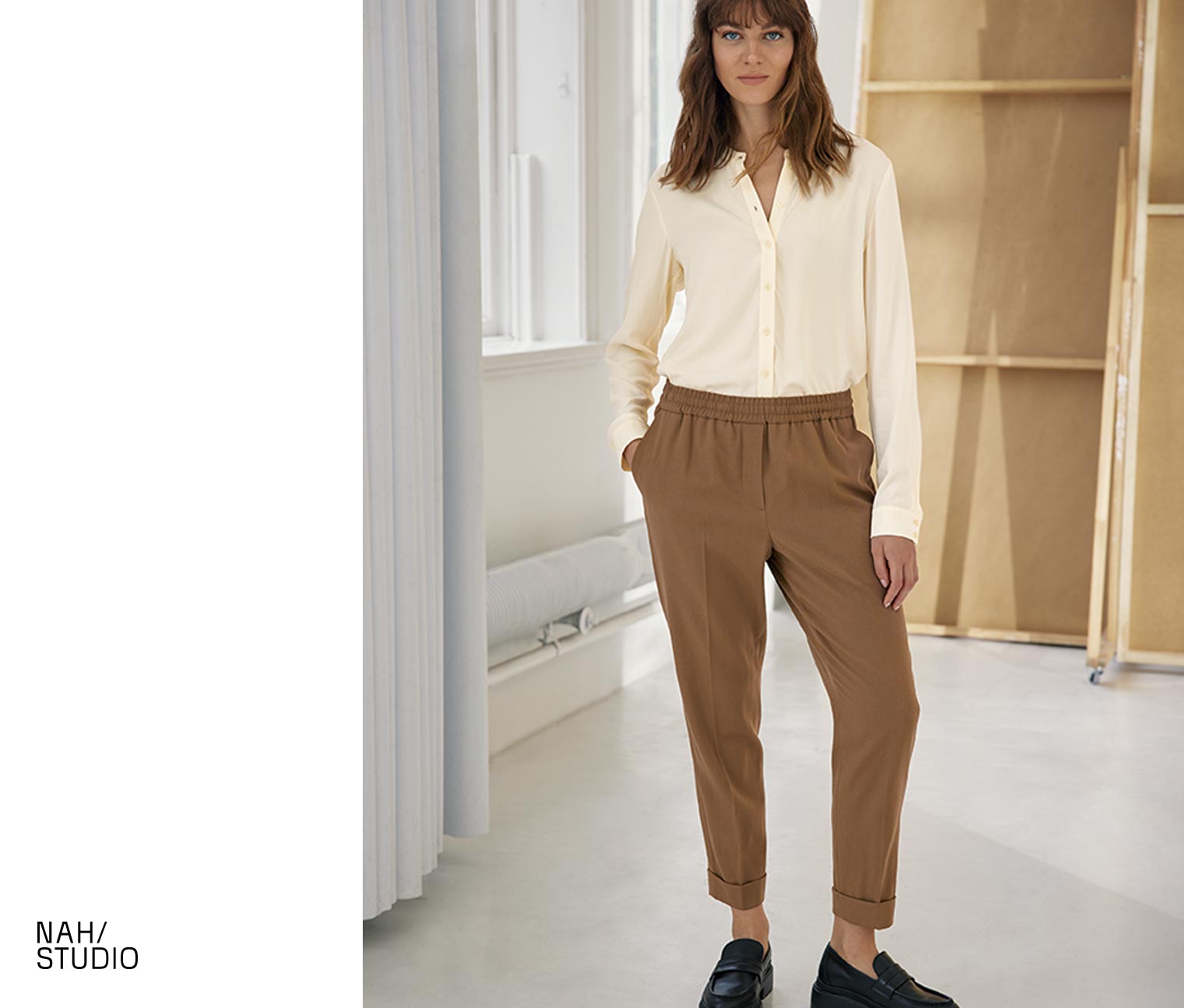 NAH/STUDIO Wollhose | nachhaltige Merinowolle, camel