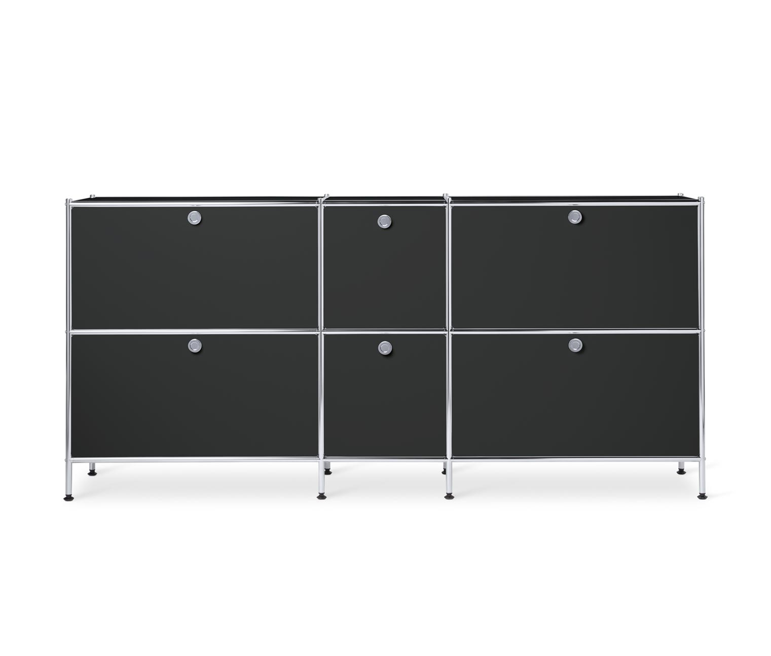 Sideboard Metall »CN3« gross mit 6 Klappenfächern, schwarz