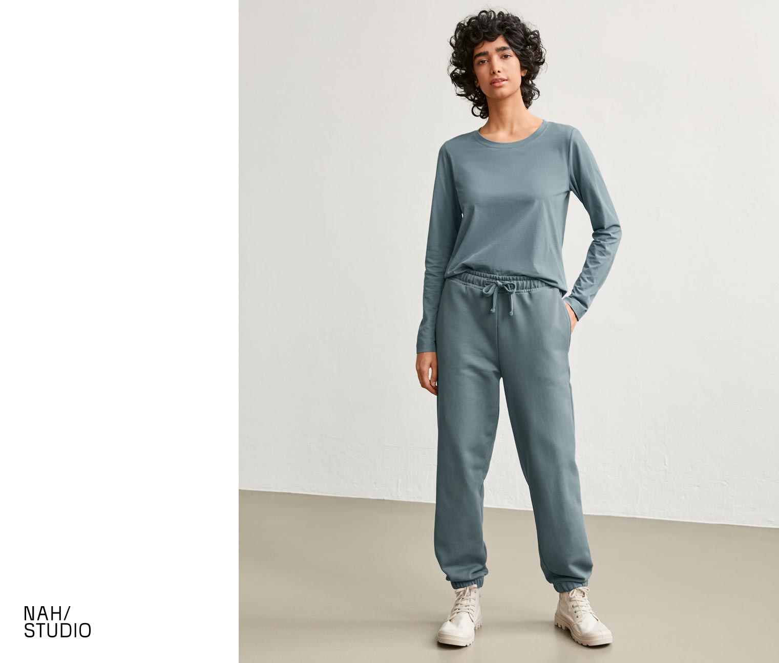 NAH/STUDIO Jogginghose | nachhaltige Baumwolle, stone blue