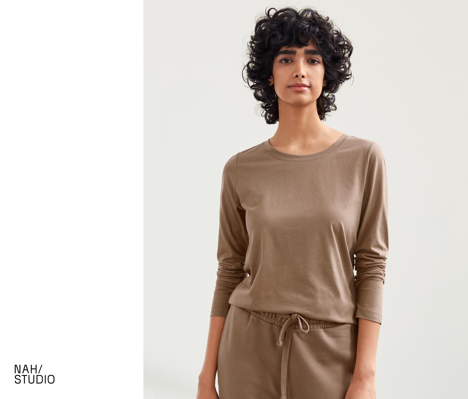 NAH/STUDIO Longsleeve | nachhaltige Baumwolle, hazelnut