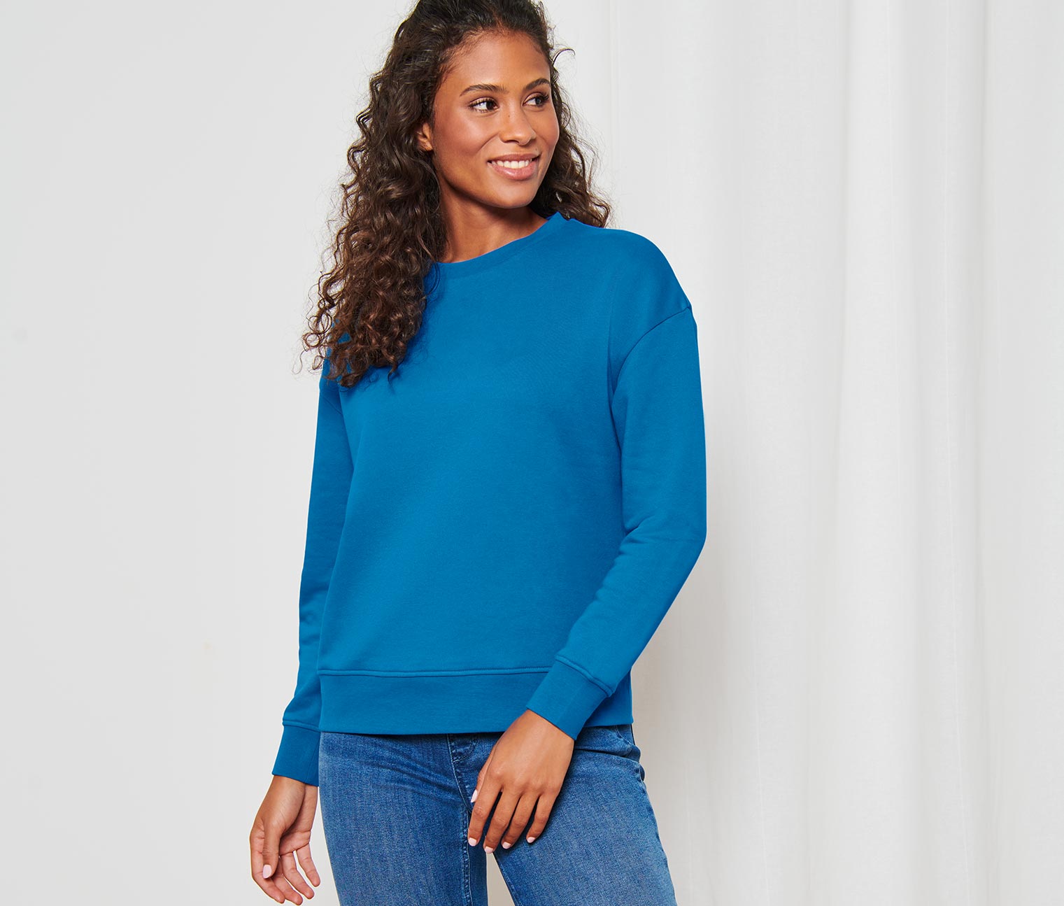 Sweatshirt, azurblau