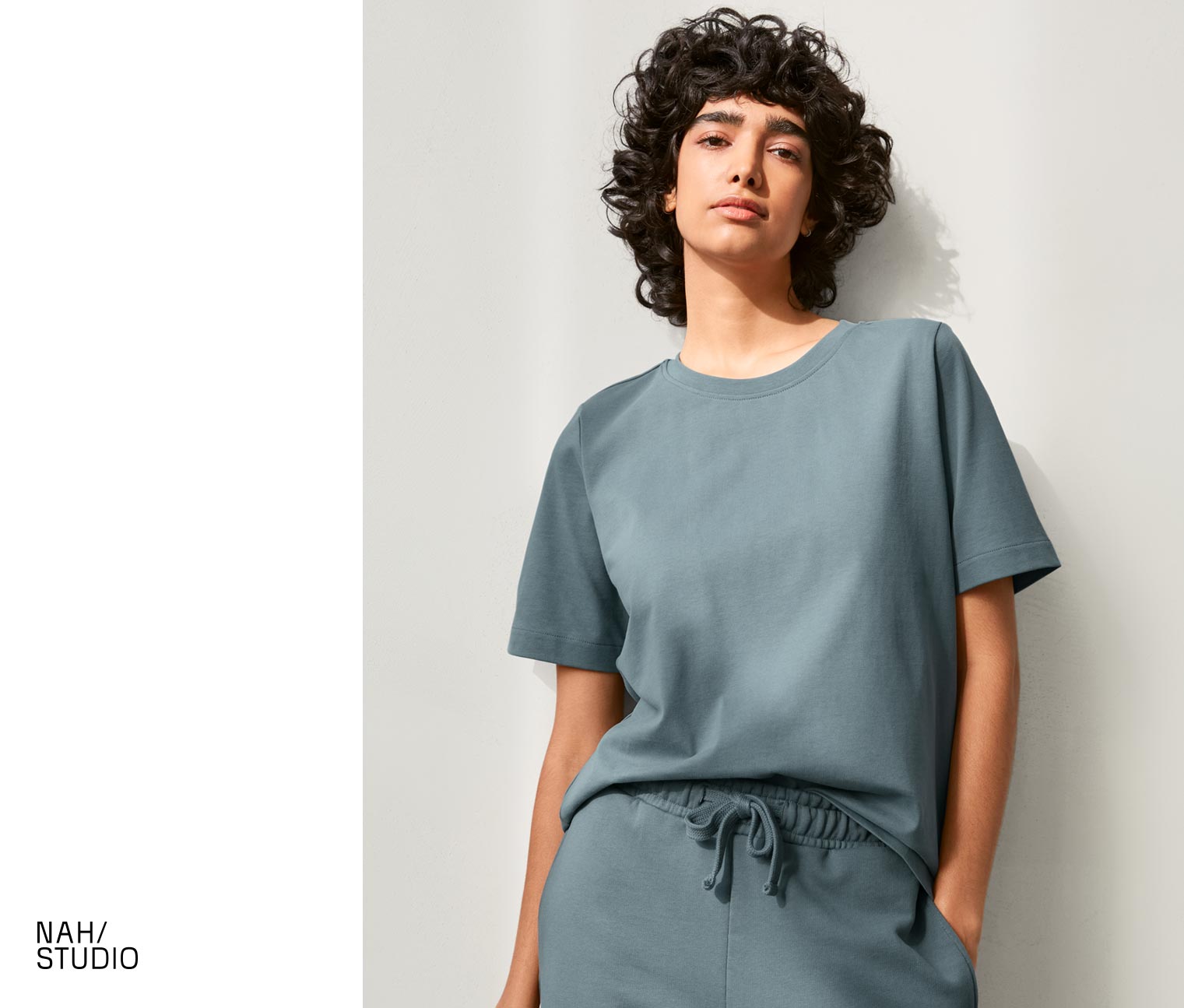 NAH/STUDIO Heavy Weight Shirt | nachhaltige Baumwolle, stone blue