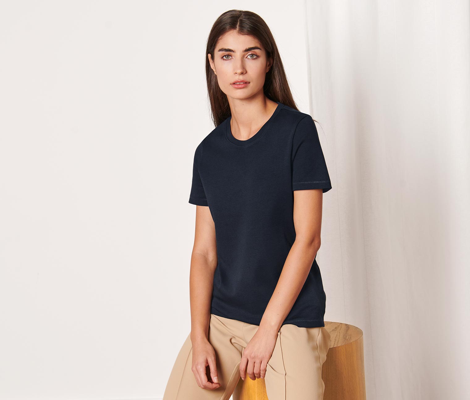 Basic T-Shirt, dunkelblau