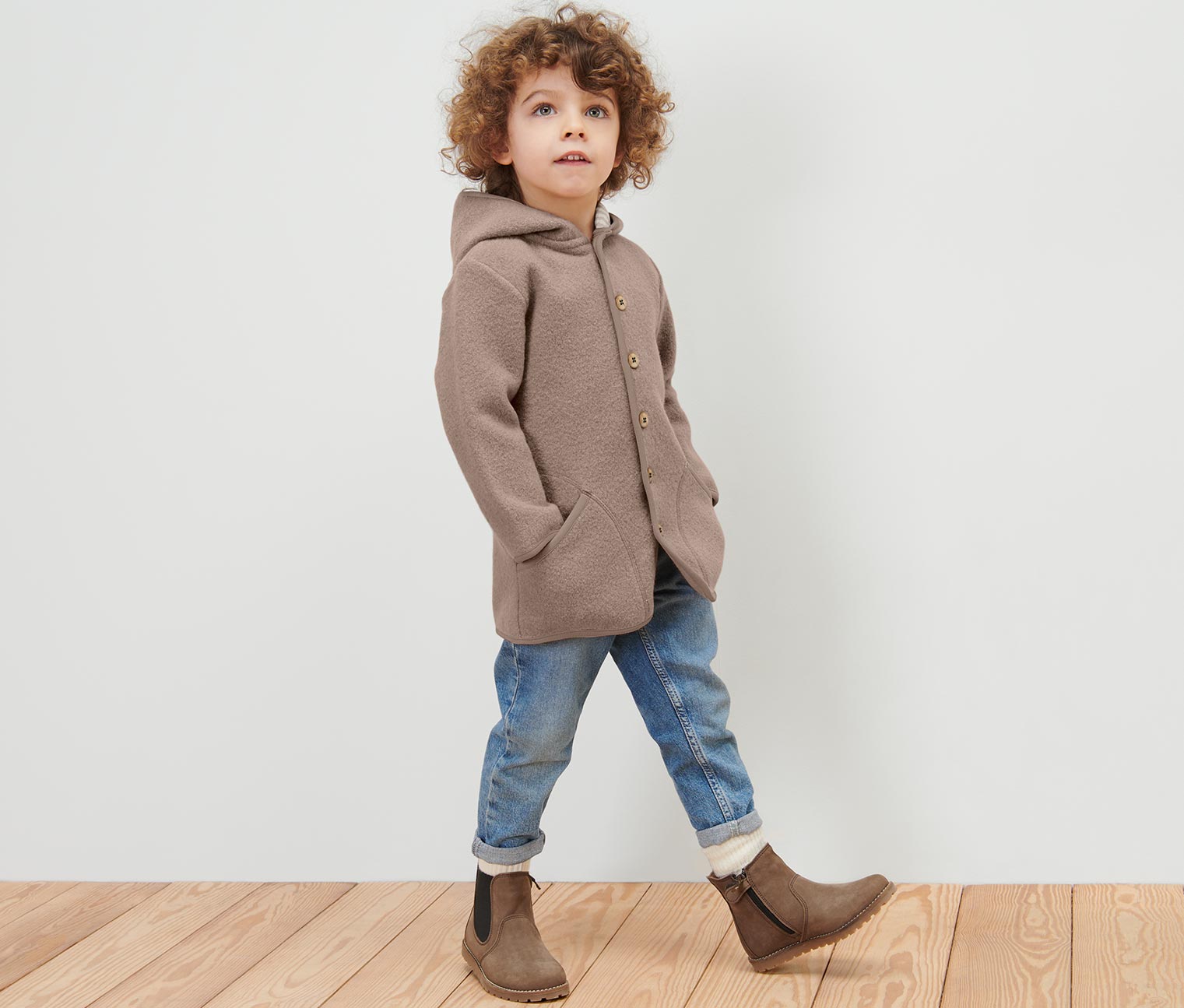 Kinder-Walkjacke mit Merinowolle